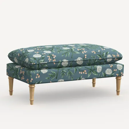 Rifle Paper Co. Flora Emeral Peonies Pillowtop Bench