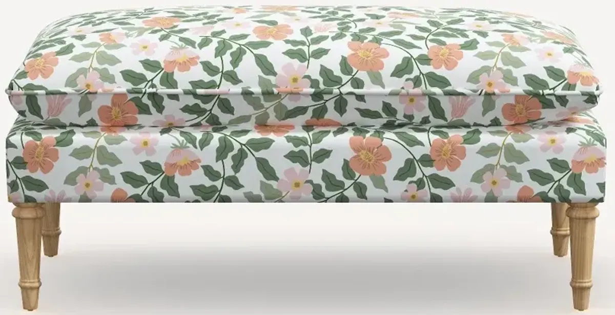 Rifle Paper Co. Flora Primrose Blush Pillowtop Bench