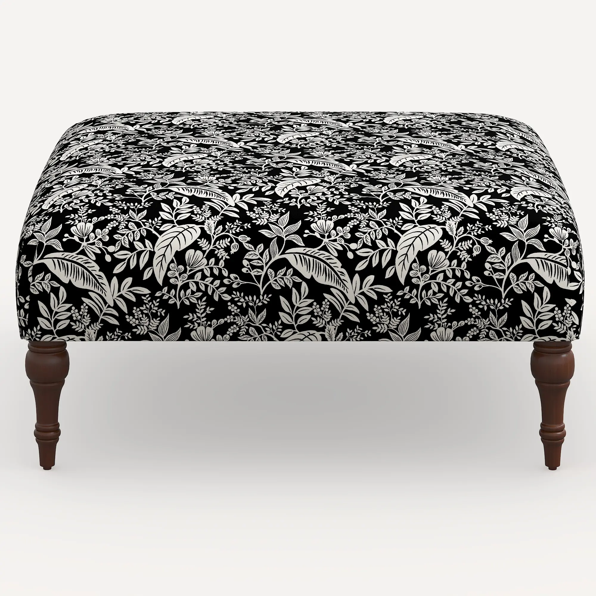 Rifle Paper Co. Greenwich Canopy Black & Cream Ottoman with...