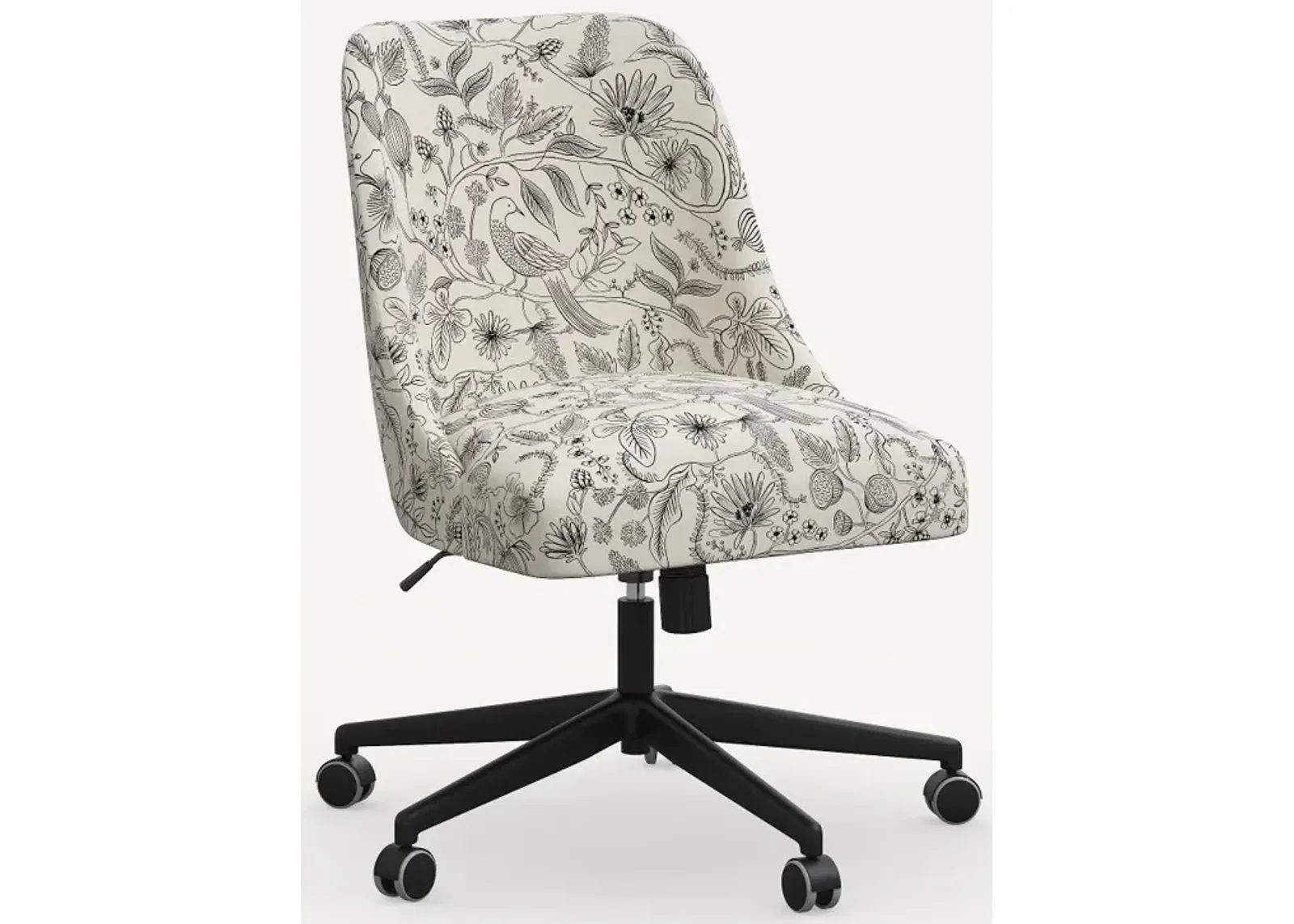 Rifle Paper Co. Oxford Aviary Cream & Black Office Chair