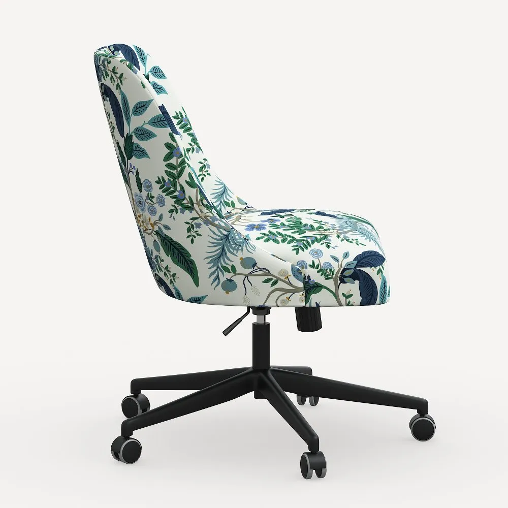 Rifle Paper Co. Oxford Blue Peacock Office Chair