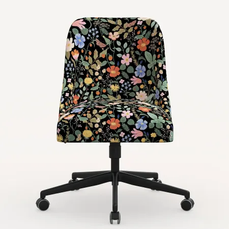 Rifle Paper Co. Oxford Black Strawberry Fields Office Chair