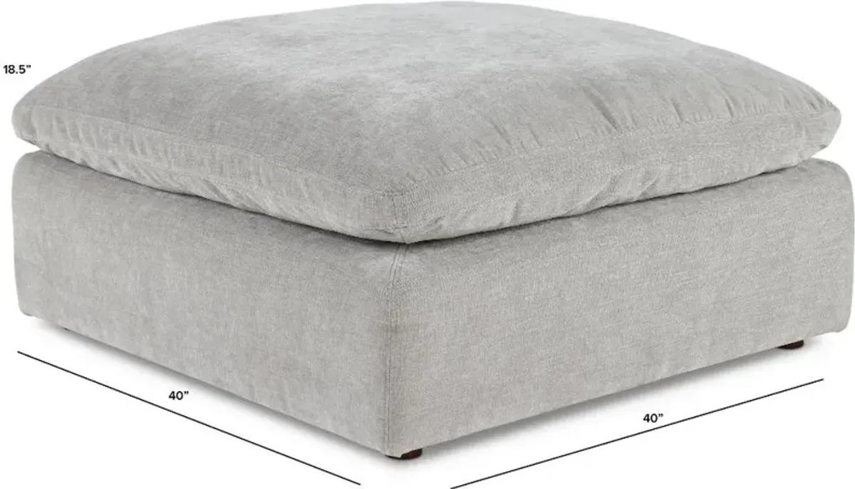 Inez Gray Square Ottoman