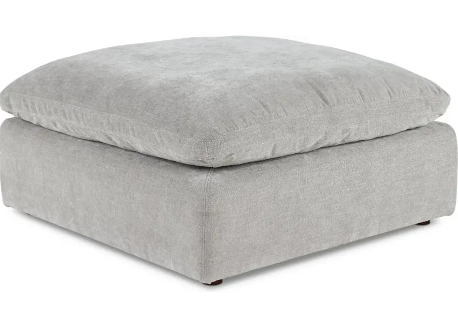 Inez Gray Square Ottoman