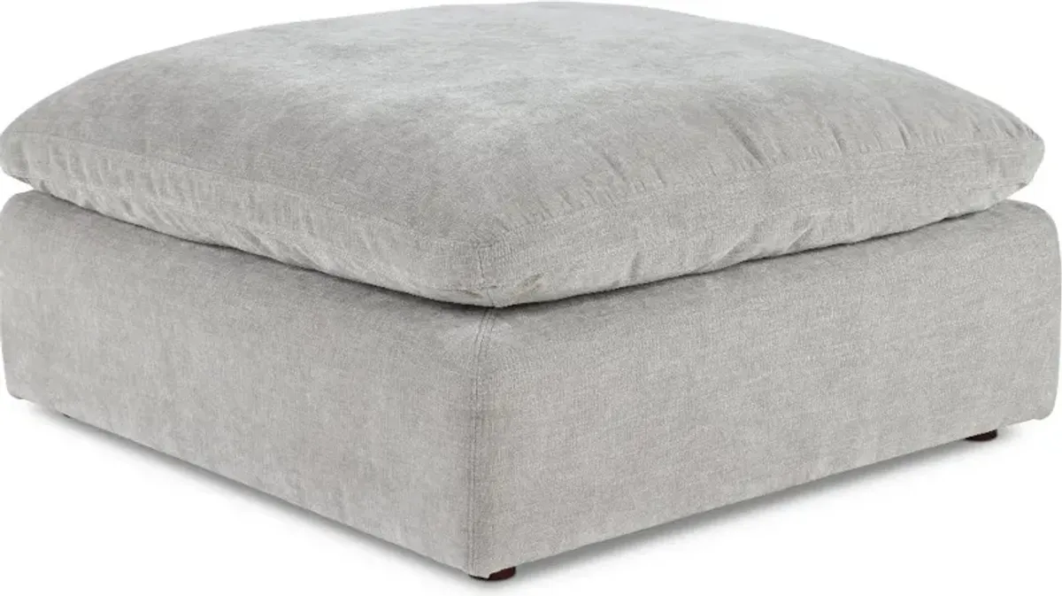 Inez Gray Square Ottoman