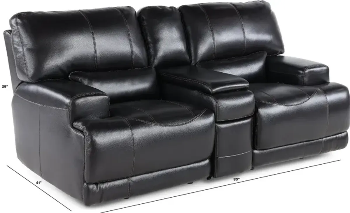 Stampede Blackberry Power Reclining Console Loveseat