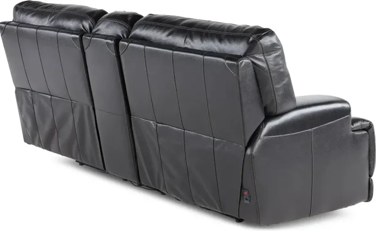 Stampede Blackberry Power Reclining Console Loveseat