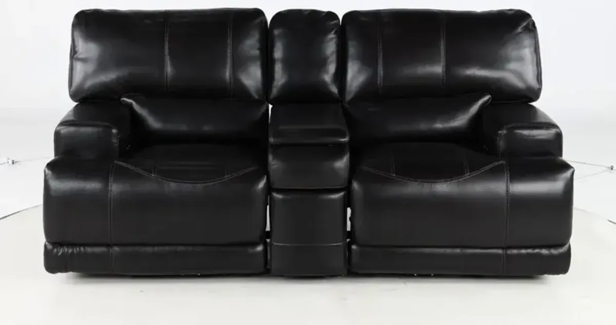 Stampede Blackberry Power Reclining Console Loveseat