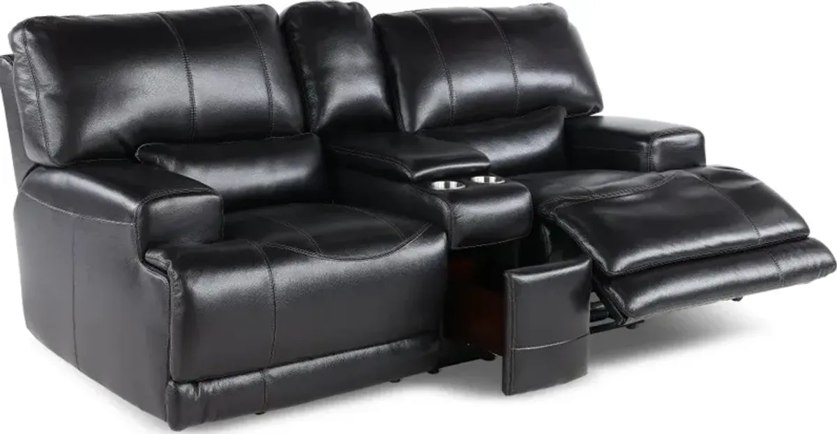 Stampede Blackberry Power Reclining Console Loveseat