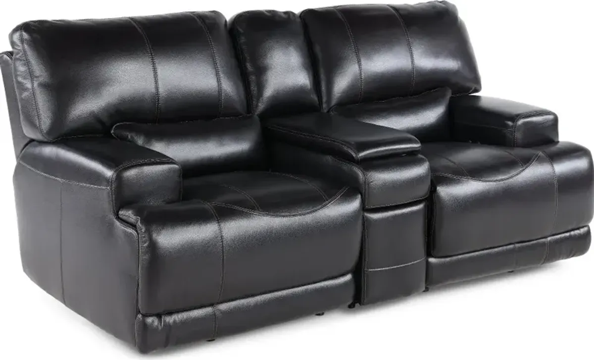 Stampede Blackberry Power Reclining Console Loveseat