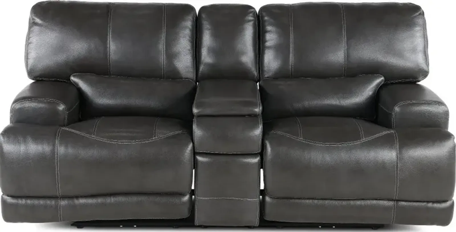 Stampede Charcoal Power Reclining Loveseat with Console