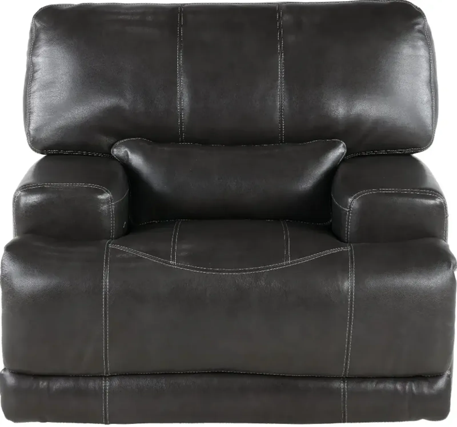 Stampede Charcoal Leather Power Recliner