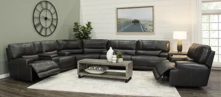 Stampede Charcoal 3-Piece Power Reclining Sectional with Console