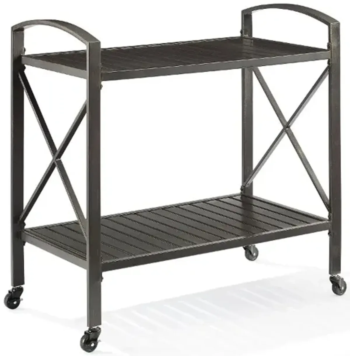 Kaplan Outdoor Bronze Metal Bar Cart
