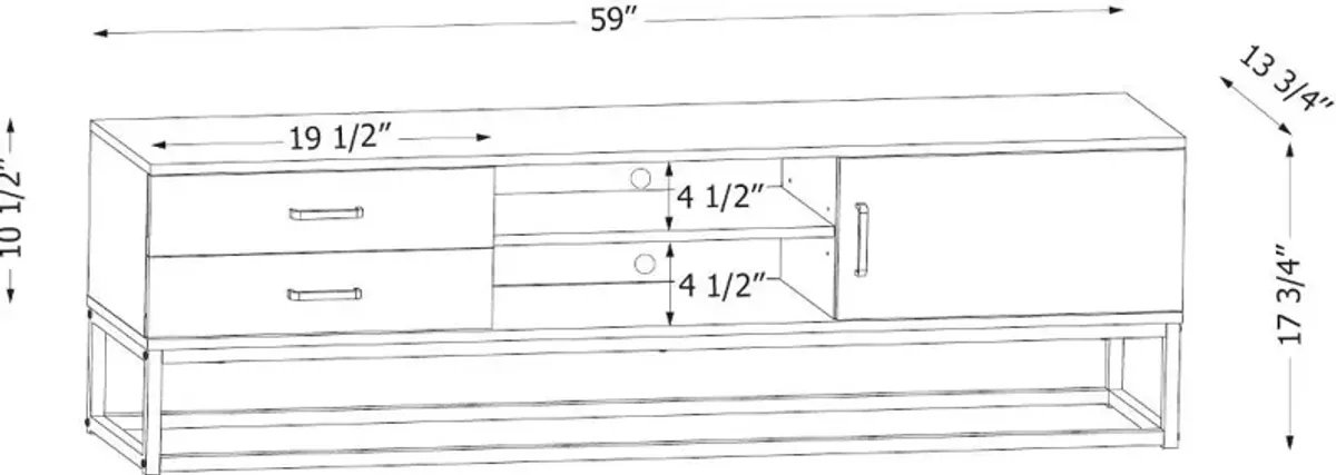 Mezzy Nordik Oak 59" TV Stand