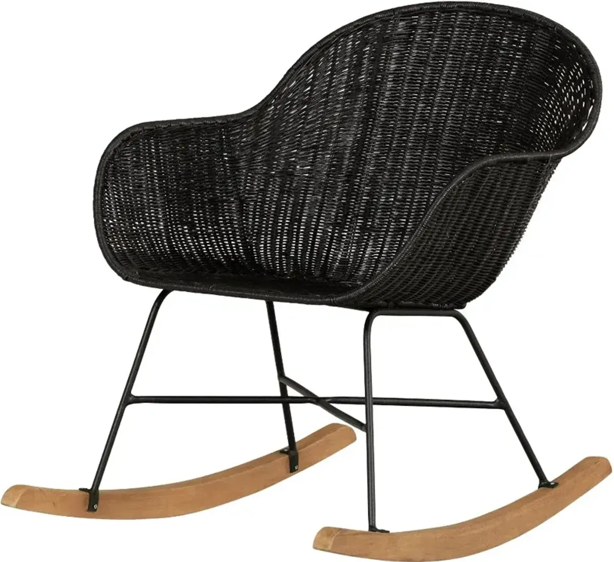 Balka Black Rattan Rocking Chair