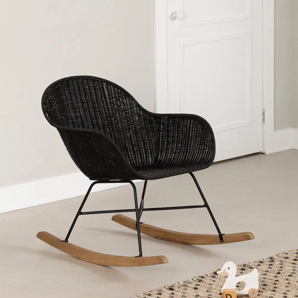 Balka Black Rattan Rocking Chair