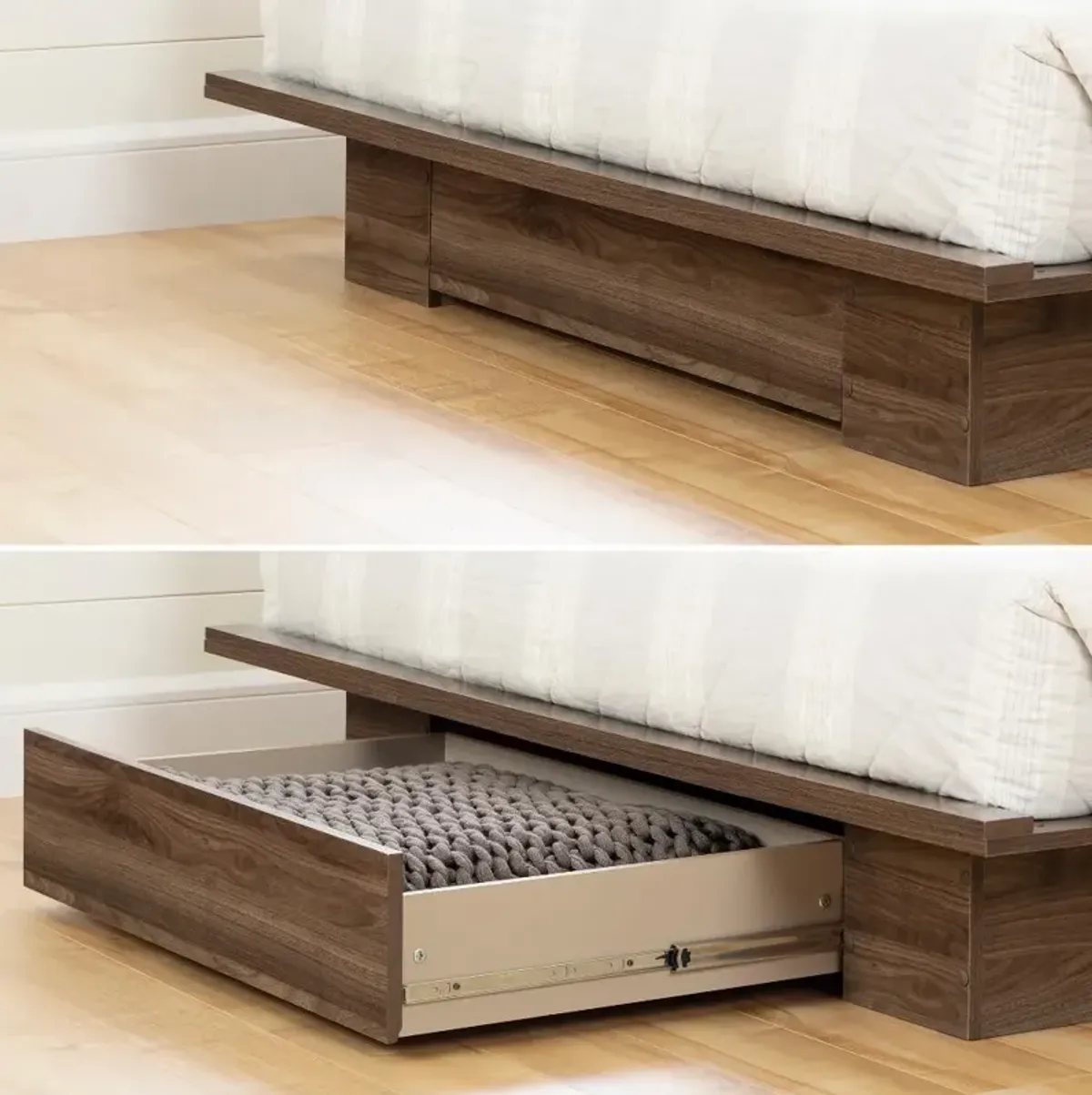 Tao Natural Walnut Full/Queen Bed & Headboard Set