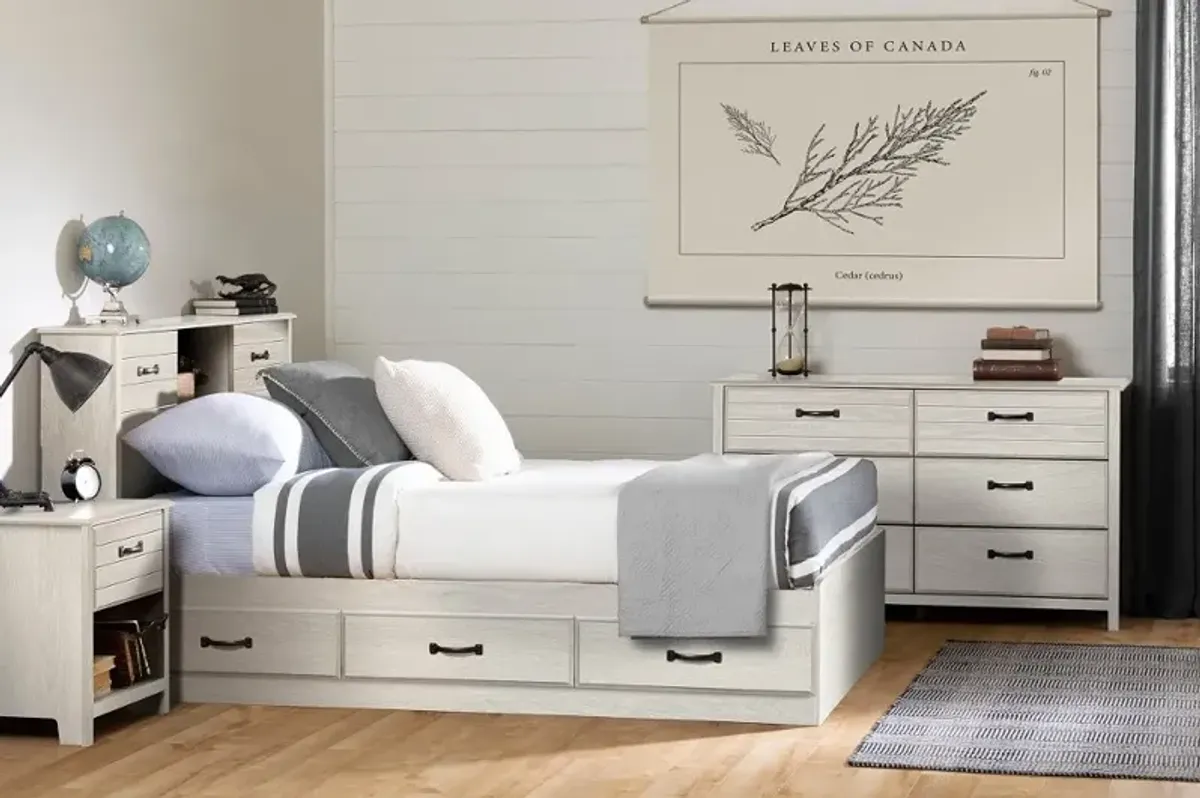 Ulysses Light Gray Storage Full Bed and Headboard Set