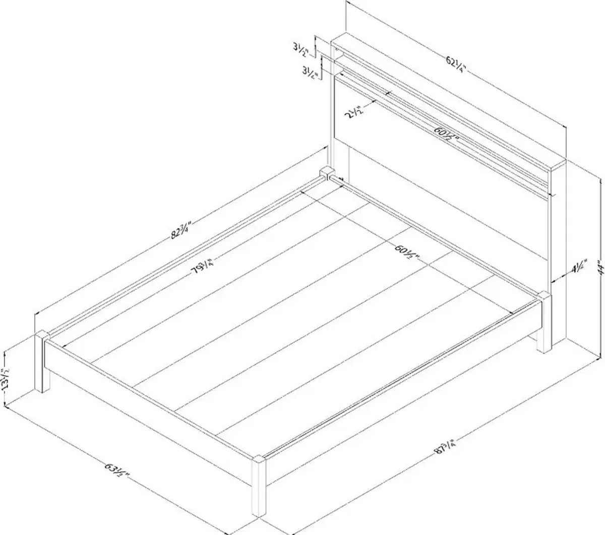 Tao Gray Oak Full/Queen Bed & Headboard Set