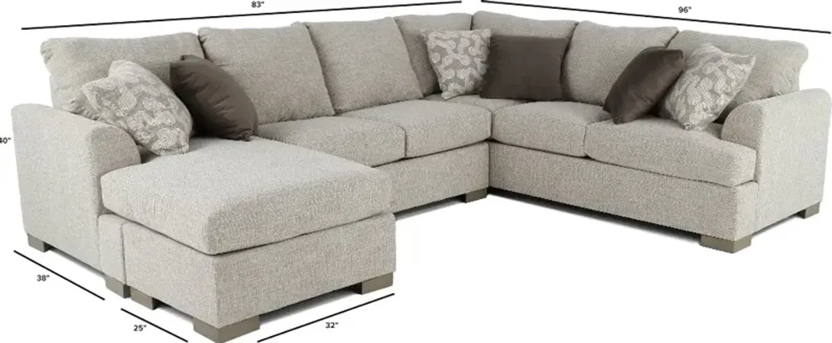 Villanova Oatmeal Taupe 2 Piece Sectional