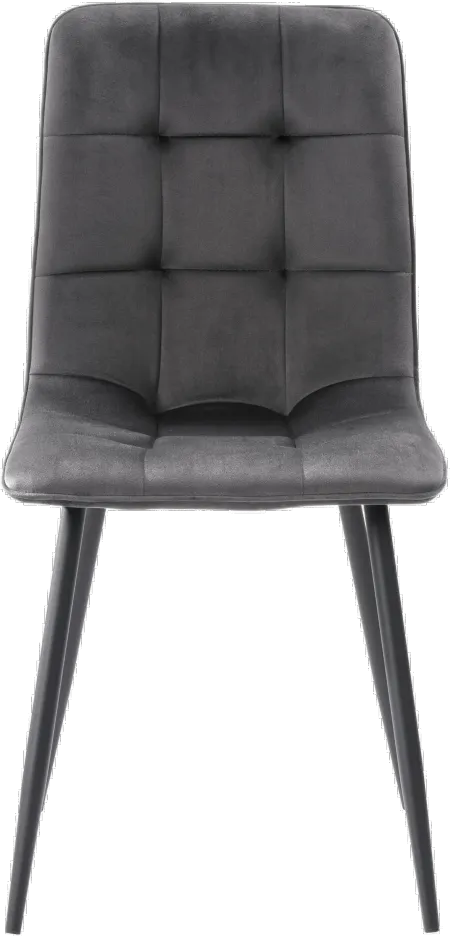 Nash Dark Gray Velvet Side Chair, Set of 2