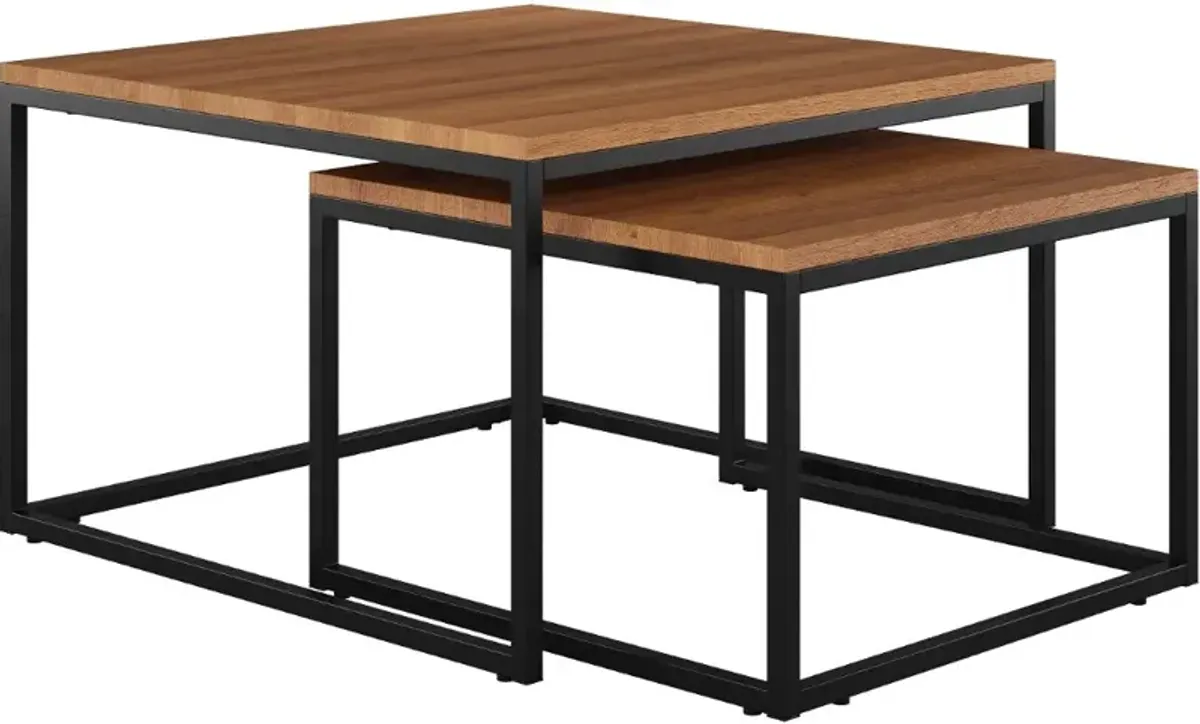 Fort Worth Brown Square Nesting Coffee Table