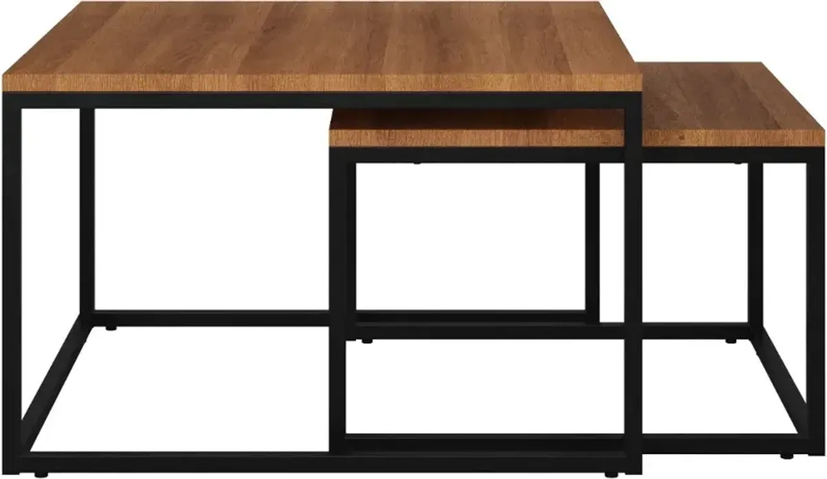 Fort Worth Brown Square Nesting Coffee Table