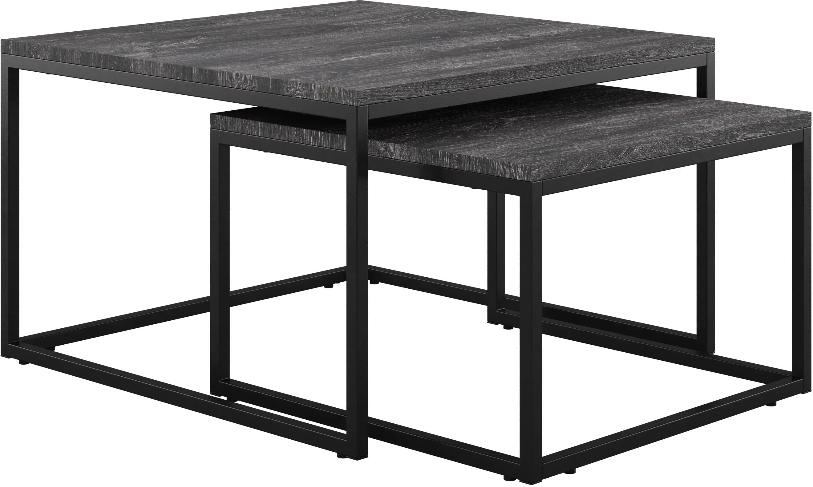 Fort Worth Black Square Nesting Coffee Table