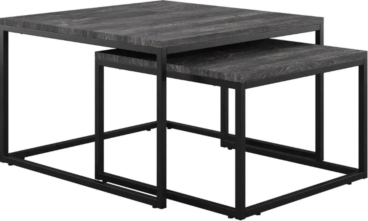 Fort Worth Black Square Nesting Coffee Table