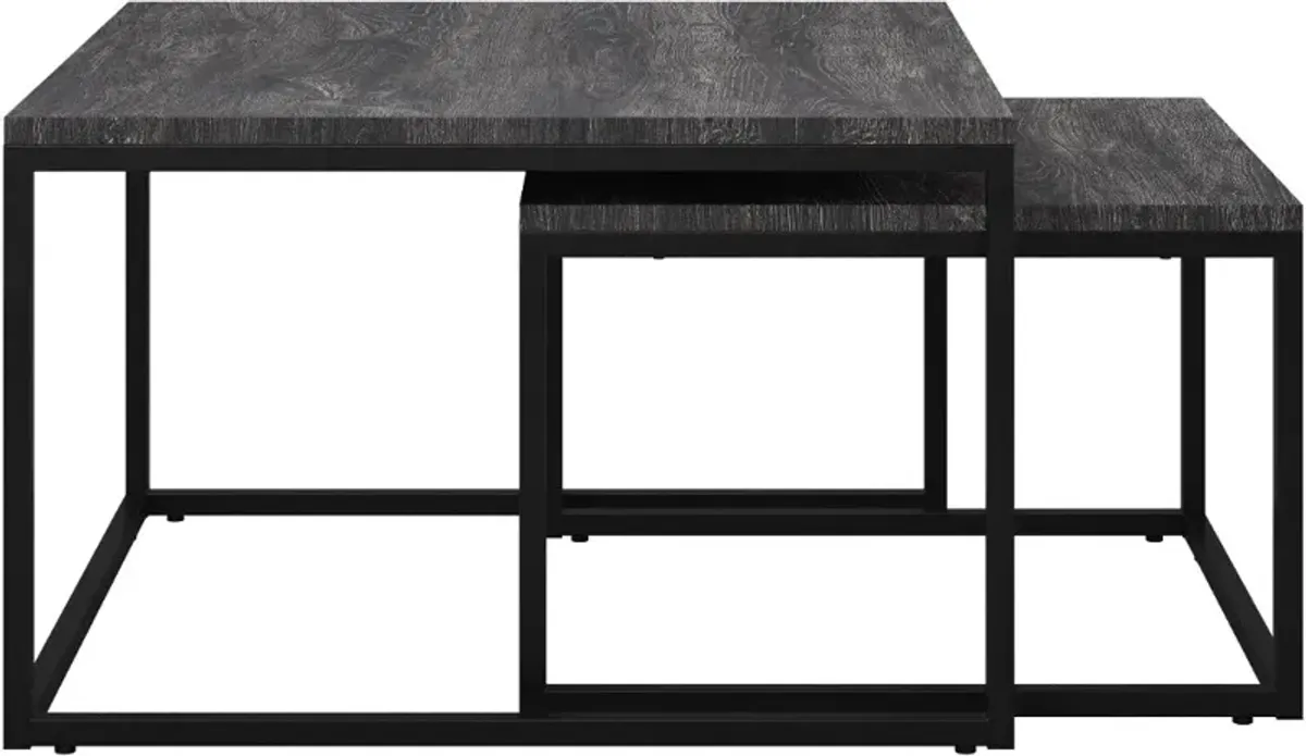 Fort Worth Black Square Nesting Coffee Table