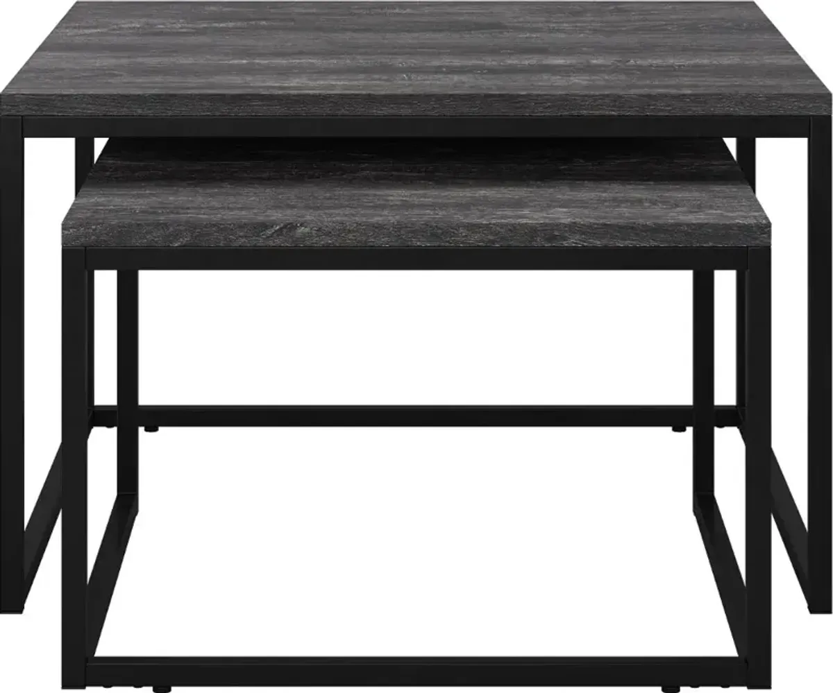 Fort Worth Black Square Nesting Coffee Table