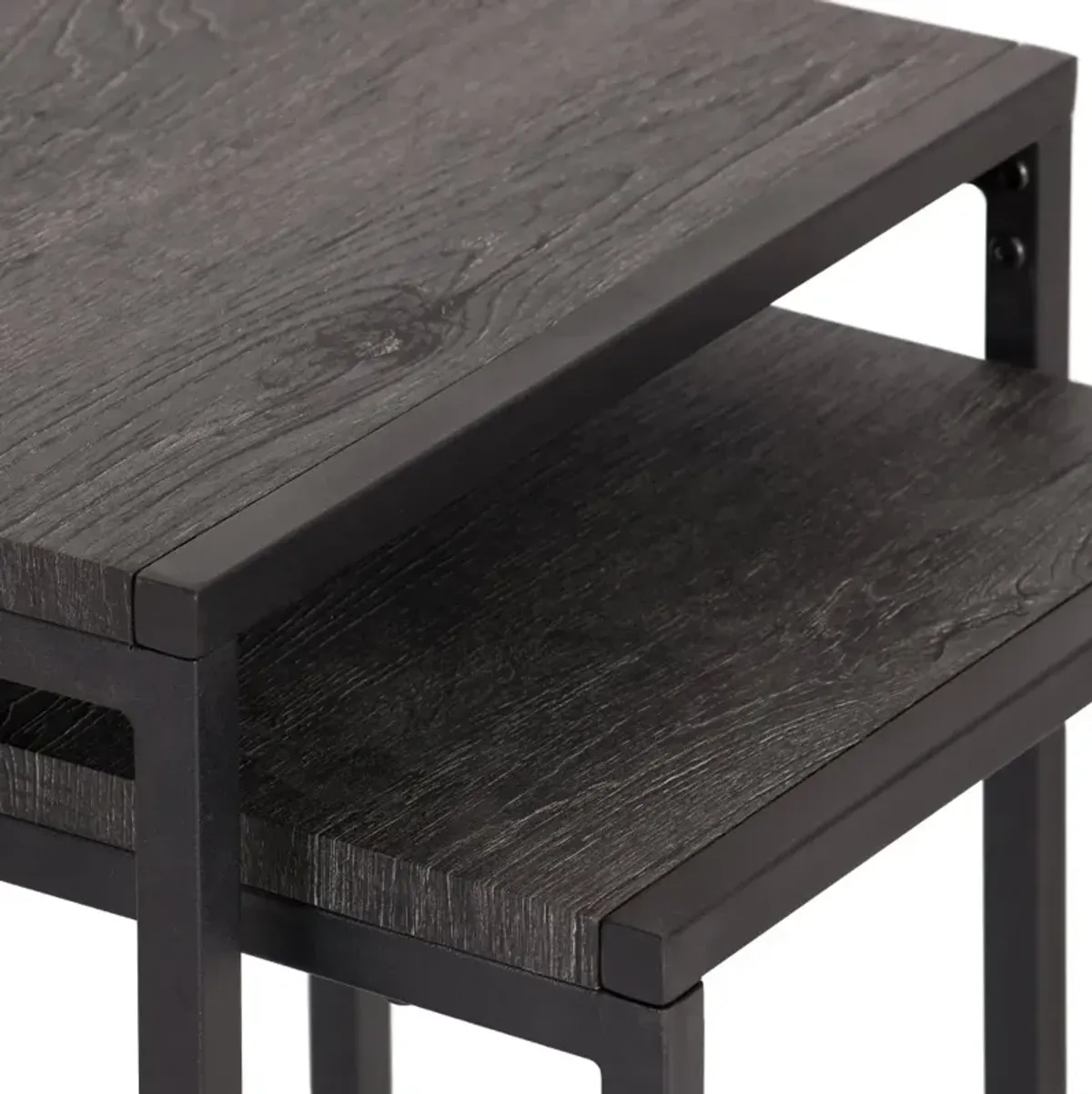 Fort Woth Black Square Nesting Side Tables