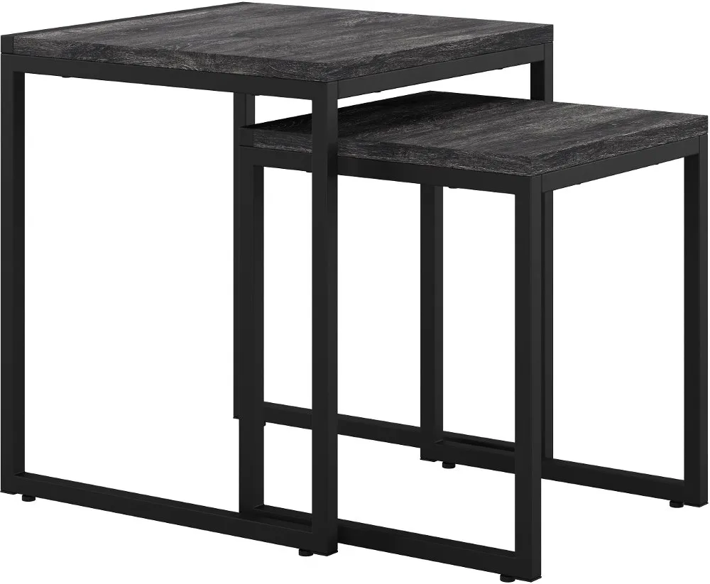 Fort Woth Black Square Nesting Side Tables