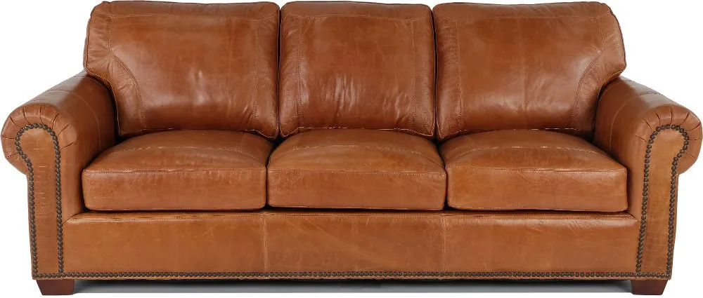 Tahoe Saddle Brown Leather Sofa Bed