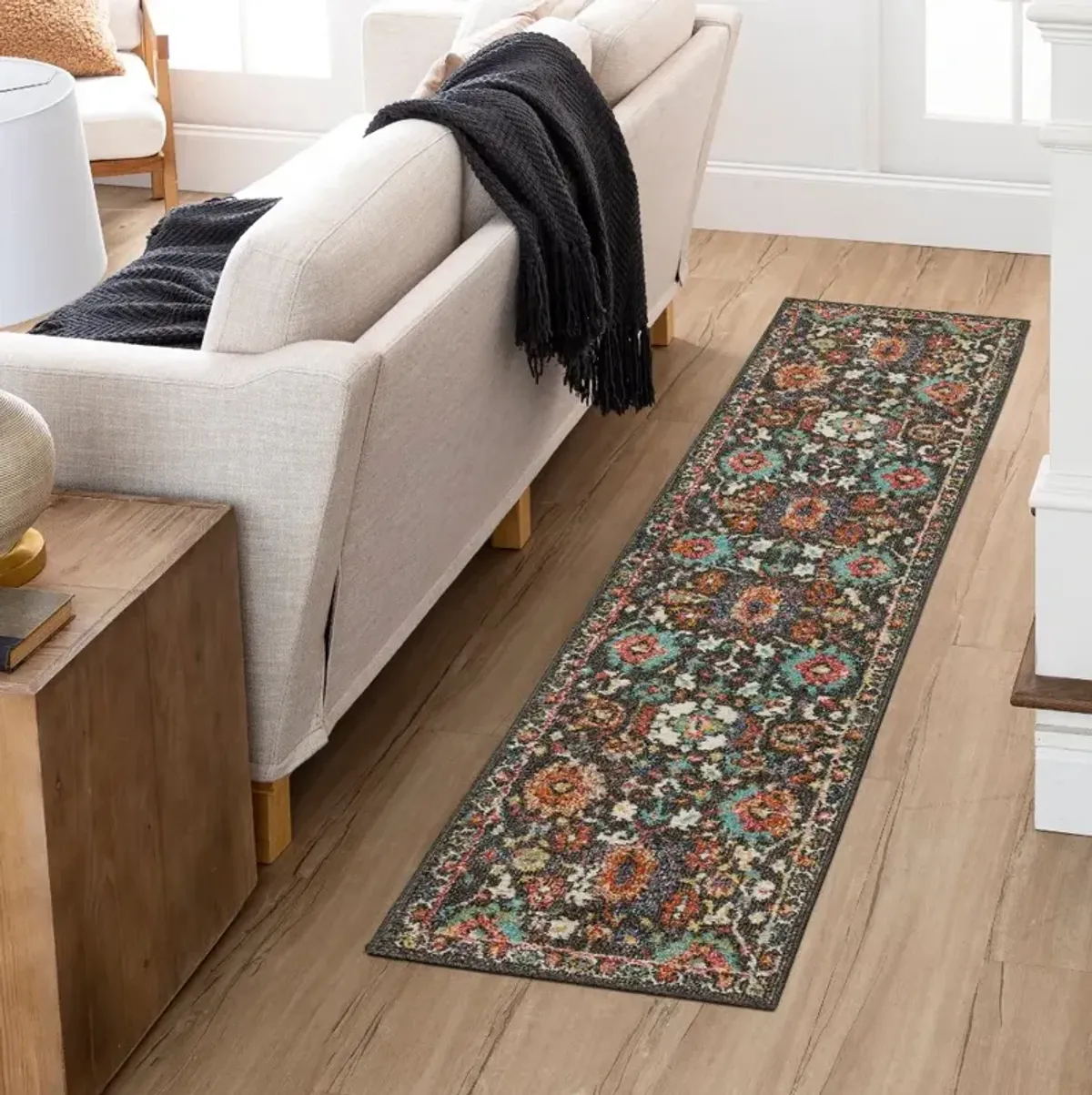 Whimsey 5 x 8 Martin Black Multicolor Area Rug