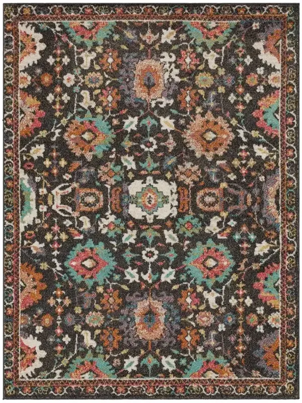 Whimsey 5 x 8 Martin Black Multicolor Area Rug