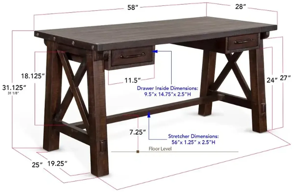 Vivian Light Brown Writing Desk