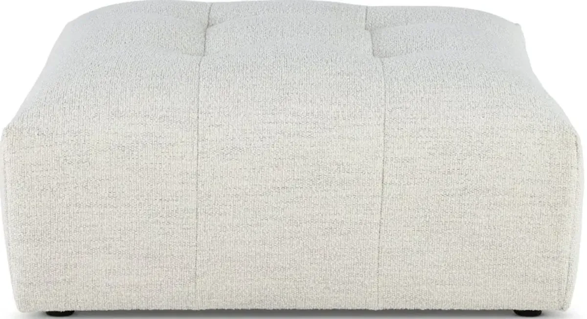 Preston Pearl White Modular Ottoman