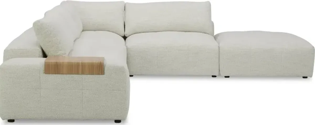 Preston Pearl White Modular Ottoman