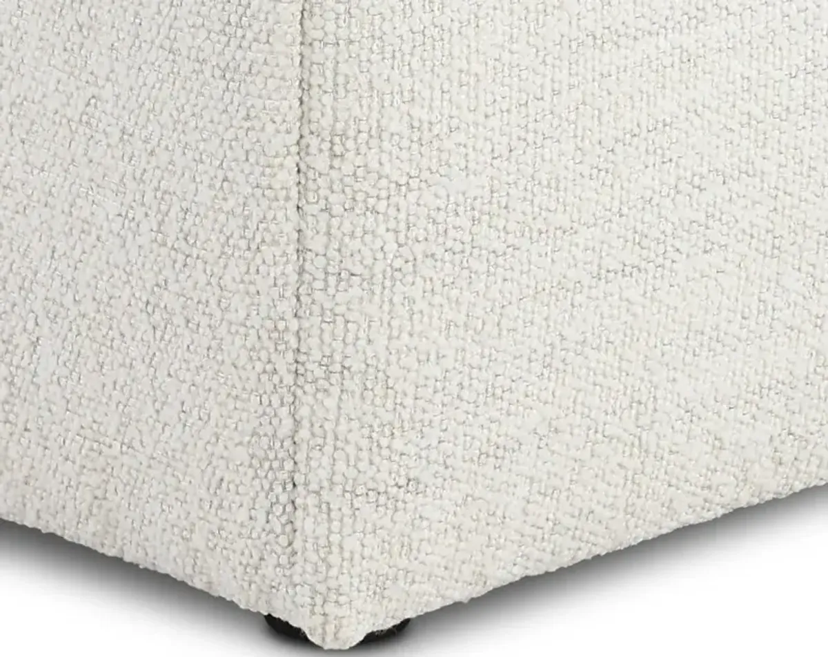 Preston Pearl White Modular Ottoman