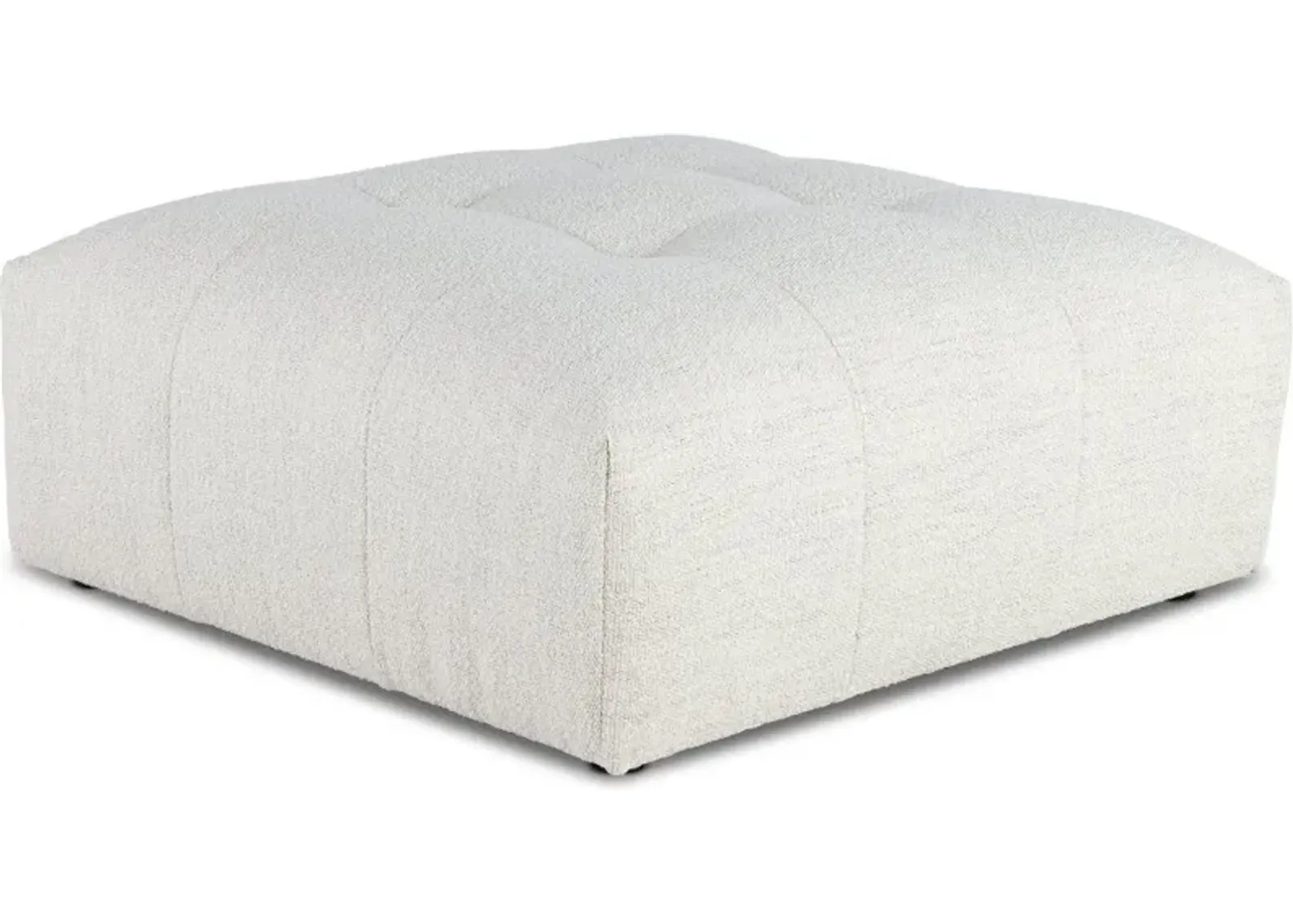 Preston Pearl White Modular Ottoman