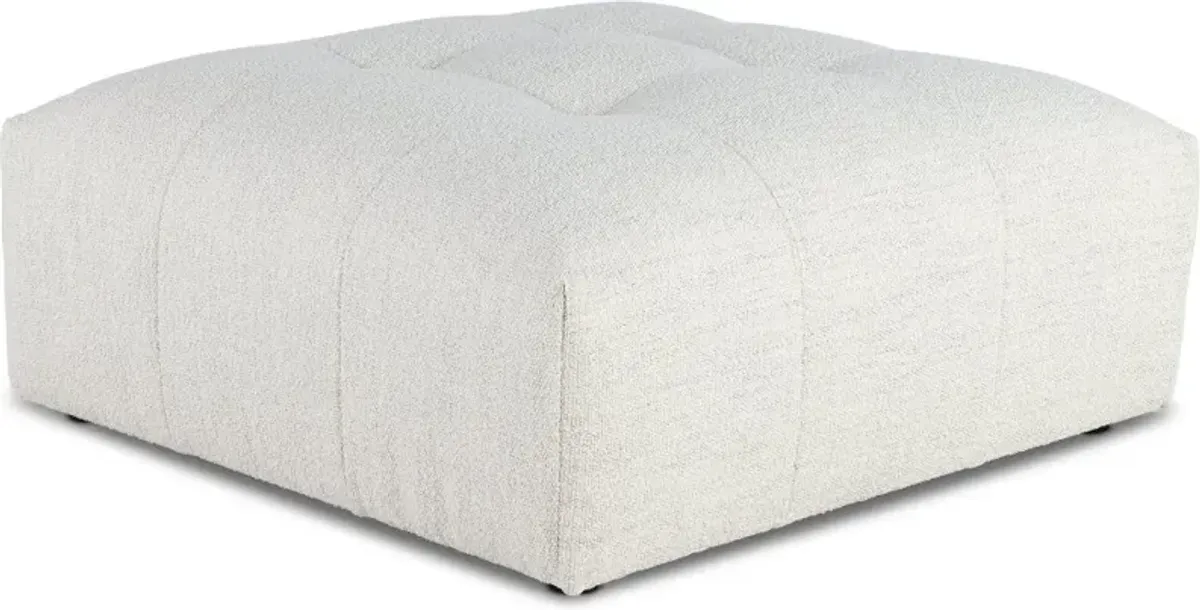 Preston Pearl White Modular Ottoman