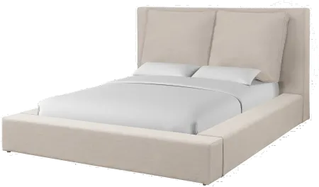 Heavenly Natural Flax Queen Upholstered Bed