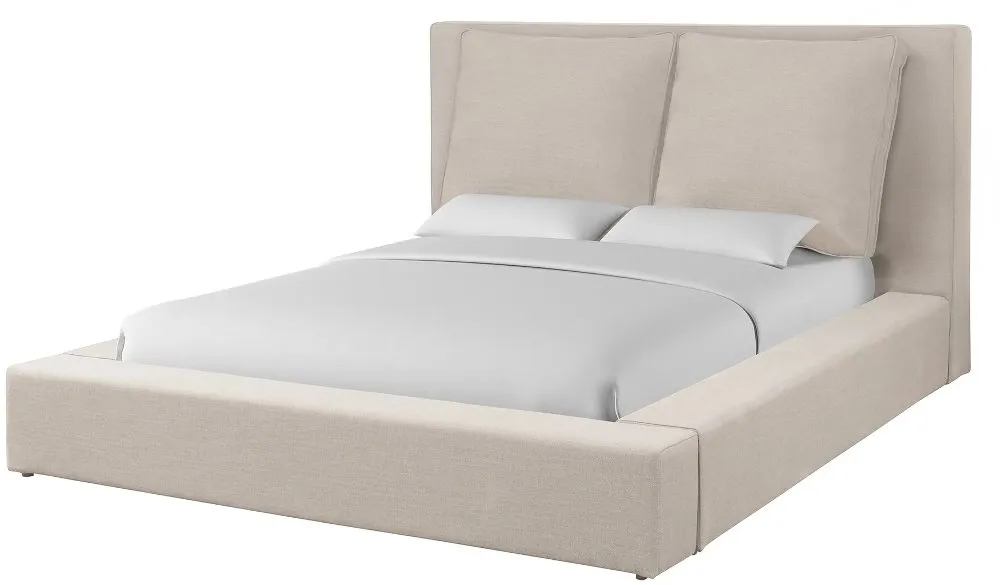 Heavenly Natural Flax King Upholstered Bed