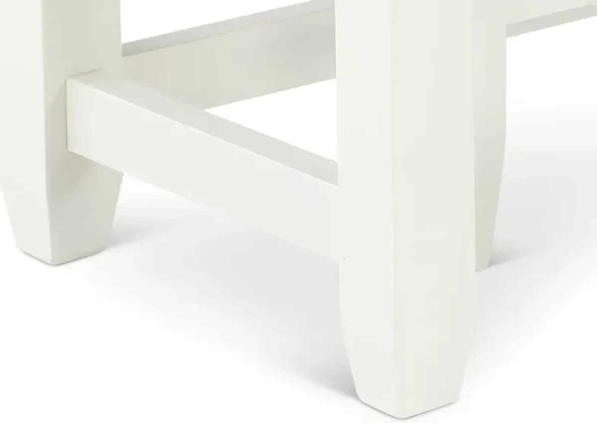 Cordero White Sofa Table and Stool Set