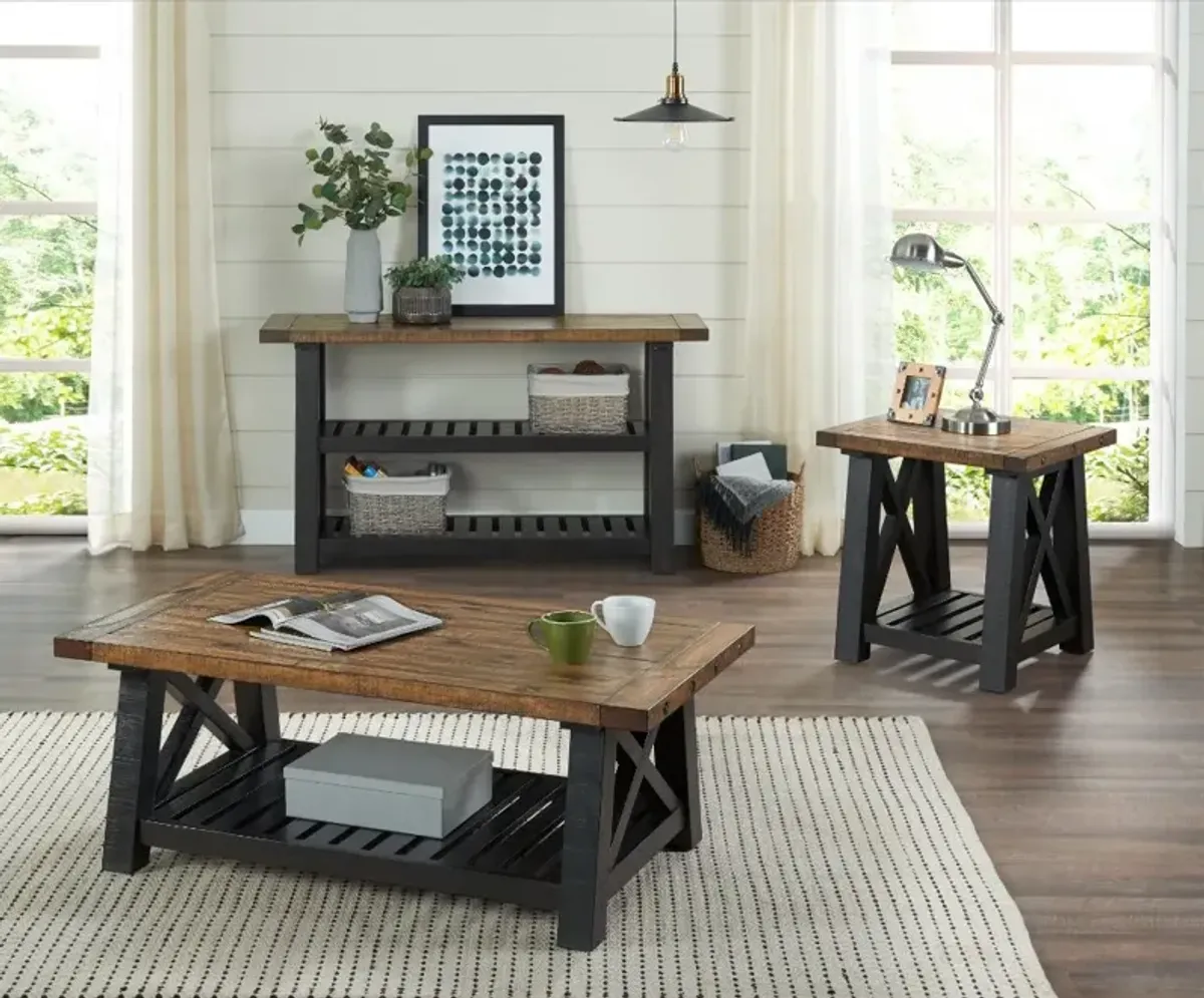 Bolton Black and Natural Sofa Table