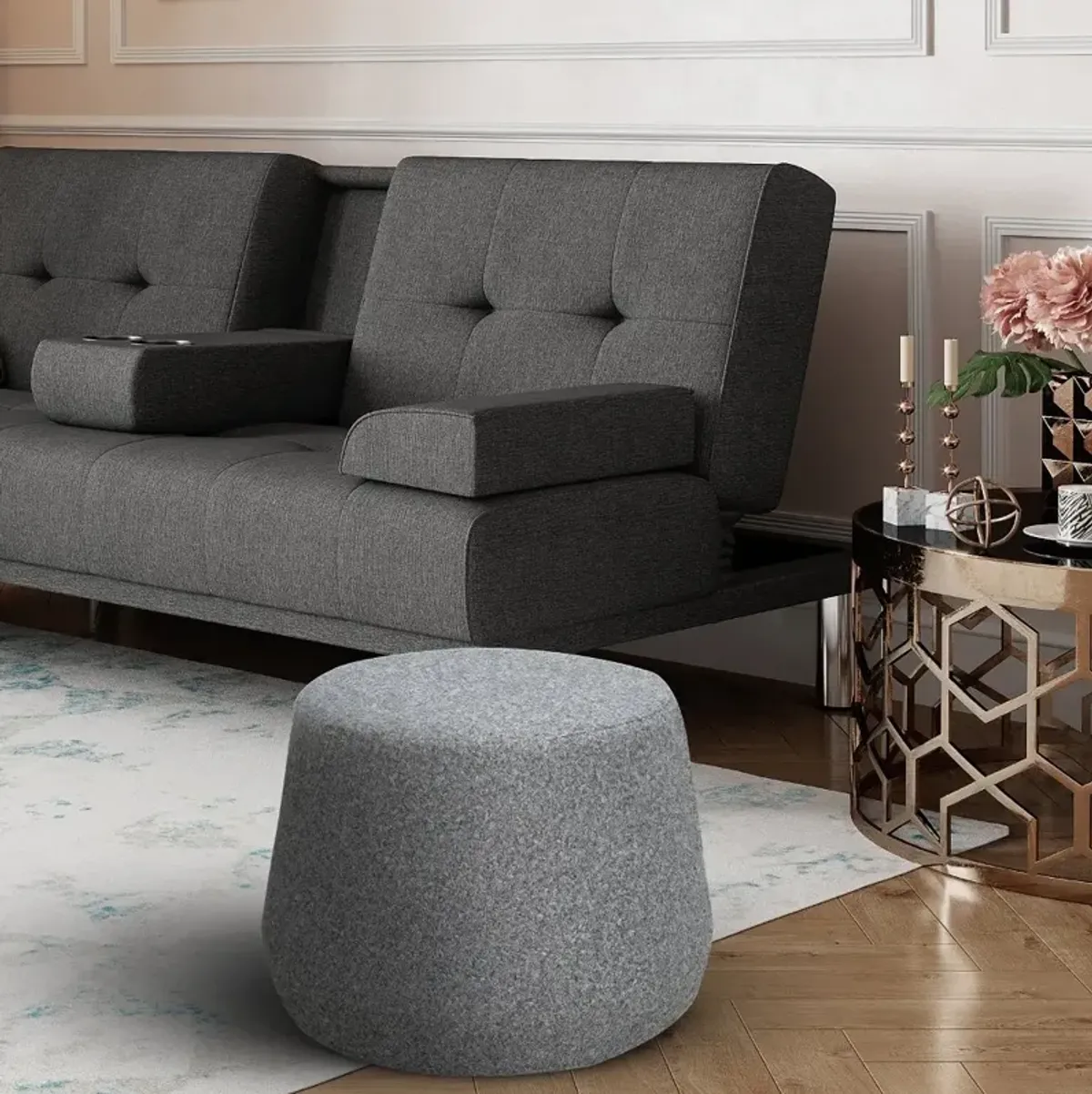 Grant Gray Ottoman