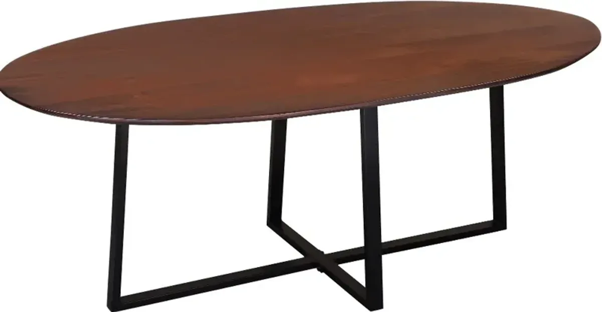 Finley Walnut Brown and Metal Dining Table