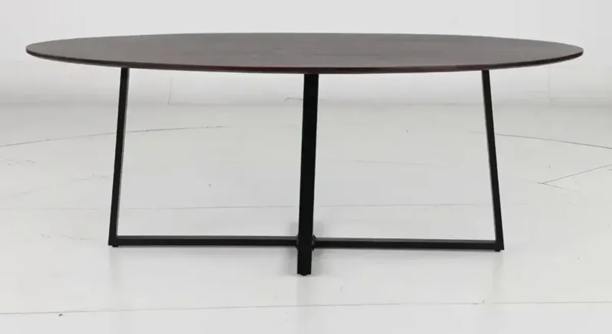 Finley Walnut Brown and Metal Dining Table